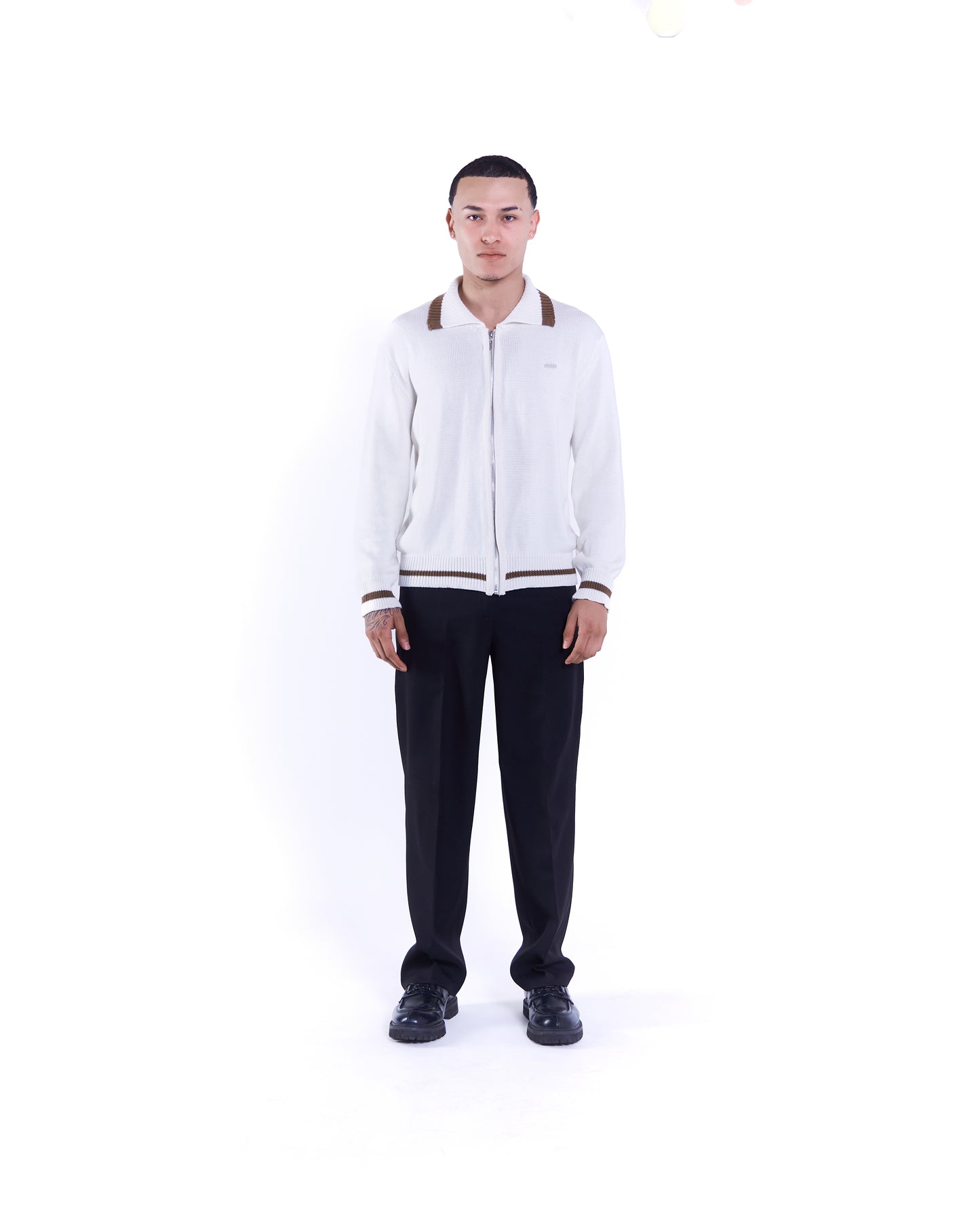 K-nit Polo zip - Quebs Nouveau Marfil - Camel - Masculino