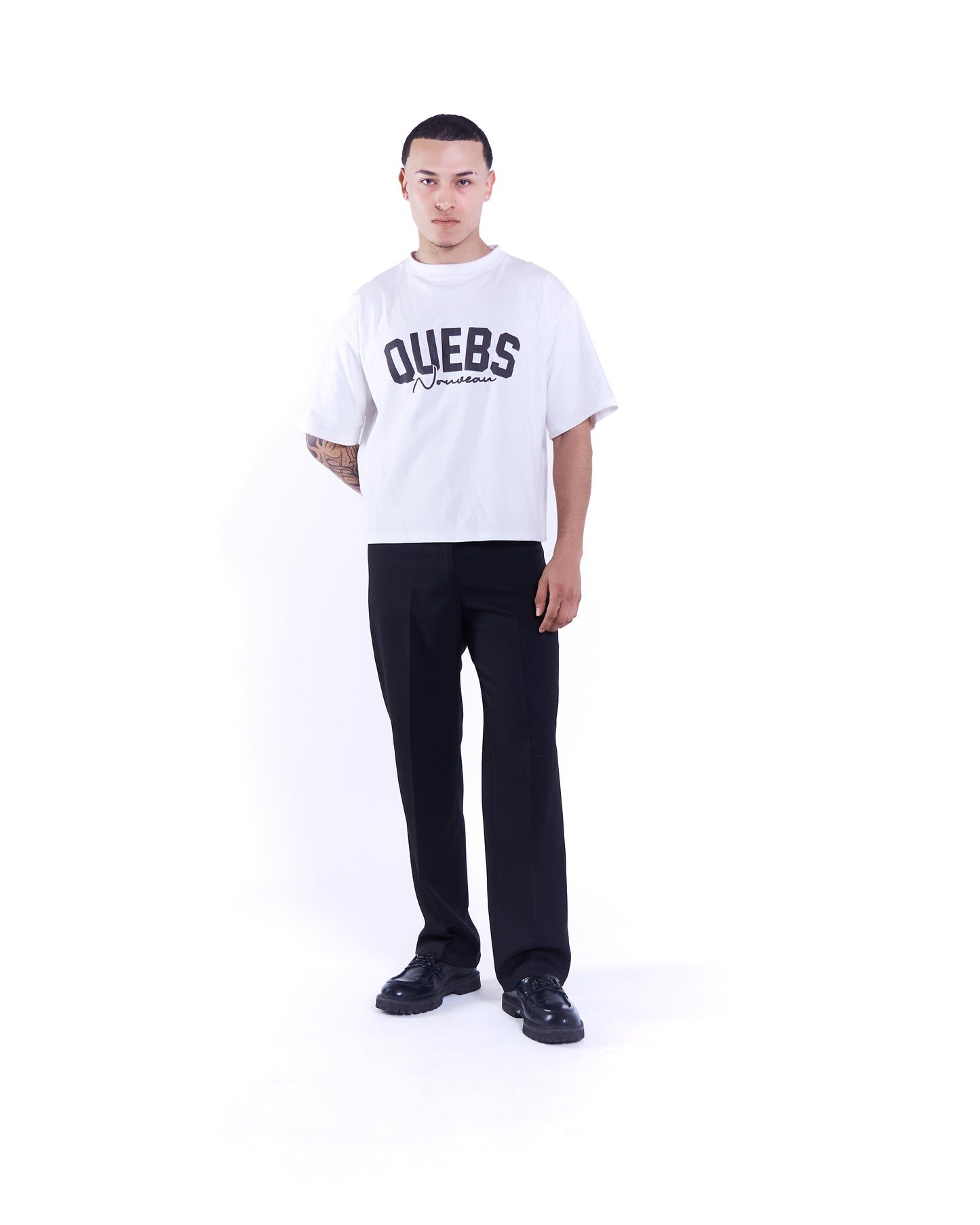 Camiseta boxy fit - Quebs Nouveau marfil