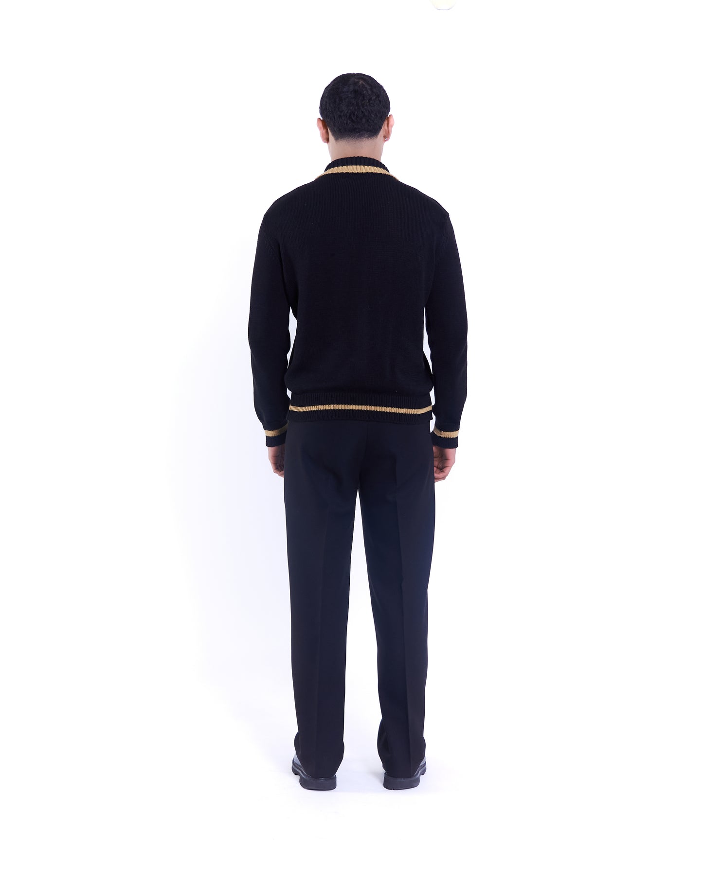 K-nit Polo zip - Quebs Nouveau Negro - Mostaza - Masculino